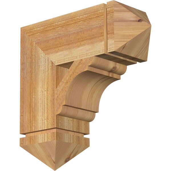 Ekena Millwork Olympic Arts & Crafts Rough Sawn Bracket, Western Red Cedar, 6"W x 18"D x 18"H BKT06X18X18OLY03RWR - main